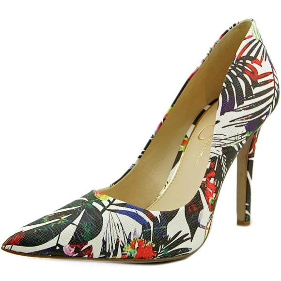 Jessica Simpson Black and White Heels with Stiletto Design - Picture 1 of 12